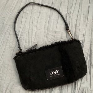 UGG Black Shearling Wristlet